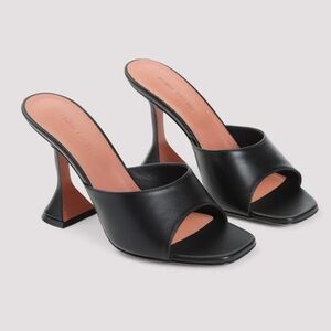 Amina Muaddi Nappa Black Lupita Slipper95mm CL Heel size 37